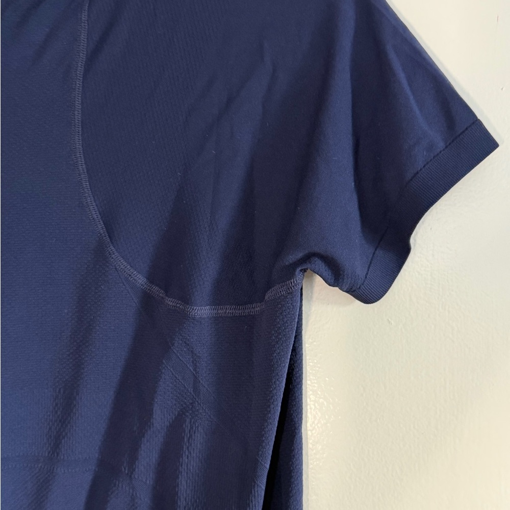 NWT Athleta Momentum 1/4 Zip Golf Polo Short Sleeve Shirt | Navy Large - Picture 6 of 7